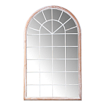 Зеркало-окно настенное в венецианском стиле с деревянной рамой бежевого цвета Venetian Smooth варинант исполнения - 1 | Loft Concept в Екатеринбурге