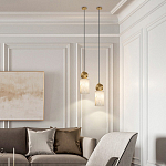 Подвесной светильник светодиодный с цилиндрическим плафоном Stone Helios варинант исполнения - 5 | Loft Concept в Екатеринбурге