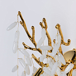 Бра золотого цвета с ветвями и белыми овальными стеклянными подвесками Droplet Chandelier варинант исполнения - 4 | Loft Concept в Екатеринбурге