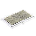 Визитница карманная металлическая с накладкой из натурального камня Апатит Stone Business Card Holders варинант исполнения - 2 | Loft Concept в Екатеринбурге