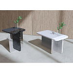 Slice журнальный столик из мрамора и массива дуба варинант исполнения - 2 | Loft Concept в Екатеринбурге