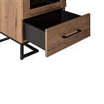 Шкаф-витрина в стиле лофт с чёрной стеклянной дверью Urban Style Space 2 варинант исполнения - 3 | Loft Concept в Екатеринбурге