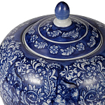 Ваза округлой формы с синей росписью и цветочным узором Blue & White Ornament варинант исполнения - 1 | Loft Concept в Екатеринбурге