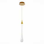 Подвесной светильник с плафоном в форме капли на золотистом каркасе Raindrop варинант исполнения - 1 | Loft Concept в Екатеринбурге