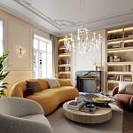 Люстра подвесная из металла с прозрачными подвесками из хрусталя Quasar 93 варинант исполнения - 7 | Loft Concept в Екатеринбурге