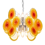 Люстра из оранжевых стеклянных дисков OrangeGlowing Reflectors варинант исполнения - 2 | Loft Concept в Екатеринбурге