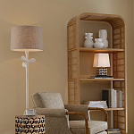 Торшер с белым каркасом и тканевыми абажуром Natural Stems варинант исполнения - 5 | Loft Concept в Екатеринбурге