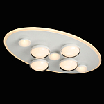 Потолочный светильник овальной формы белого цвета с 7-ю лампами Lunar Pebbles варинант исполнения - 3 | Loft Concept в Екатеринбурге