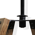 Барный стул со спинкой и металлической подставкой на 4-х деревянных ножках Бежевый Велюр Vendramin Chair варинант исполнения - 5 | Loft Concept в Екатеринбурге