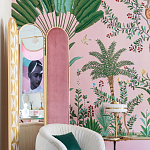 Обои ручная роспись Amazonia Florence Pink dyed silk варинант исполнения - 5 | Loft Concept в Екатеринбурге