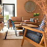 Кресло с каркасом из массива дуба Deniaud Oak Blue Print  Armchair варинант исполнения - 5 | Loft Concept в Екатеринбурге