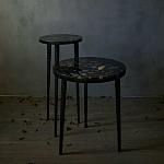 Круглый журнальный столик со столешницей из эпоксидной смолы Epoxy Resin Flowers Coffee Table варинант исполнения - 5 | Loft Concept в Екатеринбурге