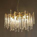 Люстра на подвесе с каркасом из металла и прозрачными подвесками из стекла Droplet Chandelier варинант исполнения - 1 | Loft Concept в Екатеринбурге