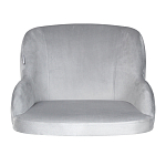 Барный стул со спинкой и подлокотниками на 4-х деревянных ножках Серый Велюр Ava Charm варинант исполнения - 2 | Loft Concept в Екатеринбурге