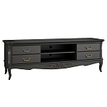 ТВ-тумба черная из массива бука с 4-мя ящиками и 2-мя полками Black Provence варинант исполнения - 1 | Loft Concept в Екатеринбурге
