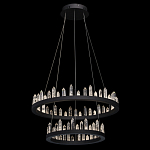 Люстра с двумя кольцами черного цвета с хрустальными элементами QUARTZ CRYSTAL варинант исполнения - 3 | Loft Concept в Екатеринбурге