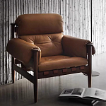 Кресло с деревянным каркасом и обивкой из натуральной кожи Medieval Furniture варинант исполнения - 1 | Loft Concept в Екатеринбурге