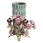 Ваза с птицами и цветами из фарфора с бронзовыми элементами Garden of Eden варинант исполнения - 1 | Loft Concept в Екатеринбурге