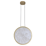 Светодиодный подвесной светильник круглой формы с металлической рамой золотого цвета Marble Glow 47 варинант исполнения - 2 | Loft Concept в Екатеринбурге