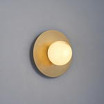 Бра круглое с плафоном из натурального камня на латунном основании Cryptocrystalline Stone варинант исполнения - 7 | Loft Concept в Екатеринбурге