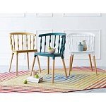 Пластиковый стул на ножках из массива бука Ferret Spiral White варинант исполнения - 9 | Loft Concept в Екатеринбурге