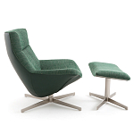 Кресло вращающееся с подставкой для ног зеленое Verdante варинант исполнения - 3 | Loft Concept в Екатеринбурге
