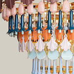 Люстра круглая с декором из разноцветных элементов в виде листьев Changing Seasons варинант исполнения - 5 | Loft Concept в Екатеринбурге