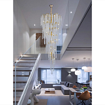 Люстра многоярусная с каркасом из металла и прозрачными подвесками FAIRYTREE Light варинант исполнения - 4 | Loft Concept в Екатеринбурге