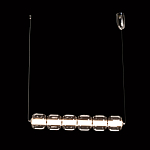 Люстра линейная с 6-ю прозрачными стеклянными плафонами округлой формы HANDLE GRAPE варинант исполнения - 3 | Loft Concept в Екатеринбурге