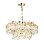 Люстра подвесная двухъярусная с хрустальными овальными подвесками Harmonica варинант исполнения - 2 | Loft Concept в Екатеринбурге