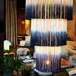 Люстра круглая трехъярусная из бахромы Indigo Gradient Braided Fringe варинант исполнения - 1 | Loft Concept в Екатеринбурге