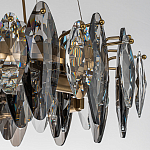 Люстра подвесная круглая с овальными подвесками из стекла дымчатого цвета Harlow Crystal Round варинант исполнения - 4 | Loft Concept в Екатеринбурге