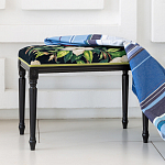 Банкетка из натурального бука черная с изображением птиц и цветов Blooming Birds2 варинант исполнения - 2 | Loft Concept в Екатеринбурге