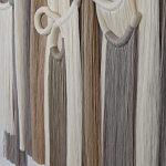 Настенный декор с бахромой белого и бежевого цвета Abstraction I варинант исполнения - 2 | Loft Concept в Екатеринбурге