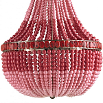 Люстра каплевидной формы украшенная круглыми бусинами Wooden Beads Chandelier Red Pink варинант исполнения - 2 | Loft Concept в Екатеринбурге