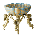 Чаша с орнаментом на бронзовых ножках в виде ангелов Eden Garden варинант исполнения - 3 | Loft Concept в Екатеринбурге