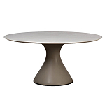 Стол обеденный круглый мраморный на бежевом основании Valedmir варинант исполнения - 1 | Loft Concept в Екатеринбурге