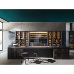 Кухонный гарнитур из дерева и камня с раздвижными дверцами OPERATING COLUMN 2.0 Dada Engenereed Kitchen варинант исполнения - 5 | Loft Concept в Екатеринбурге