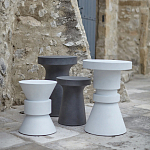 Приставной стол из искусственного камня Chess White варинант исполнения - 4 | Loft Concept в Екатеринбурге