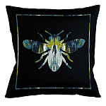 Подушка декоративная пчела сине-зеленый узор Ikat Pattern варинант исполнения - 1 | Loft Concept в Екатеринбурге