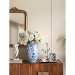 Ваза фарфоровая с узким горлышком и синими цветочными мотивами Independence варинант исполнения - 5 | Loft Concept в Екатеринбурге