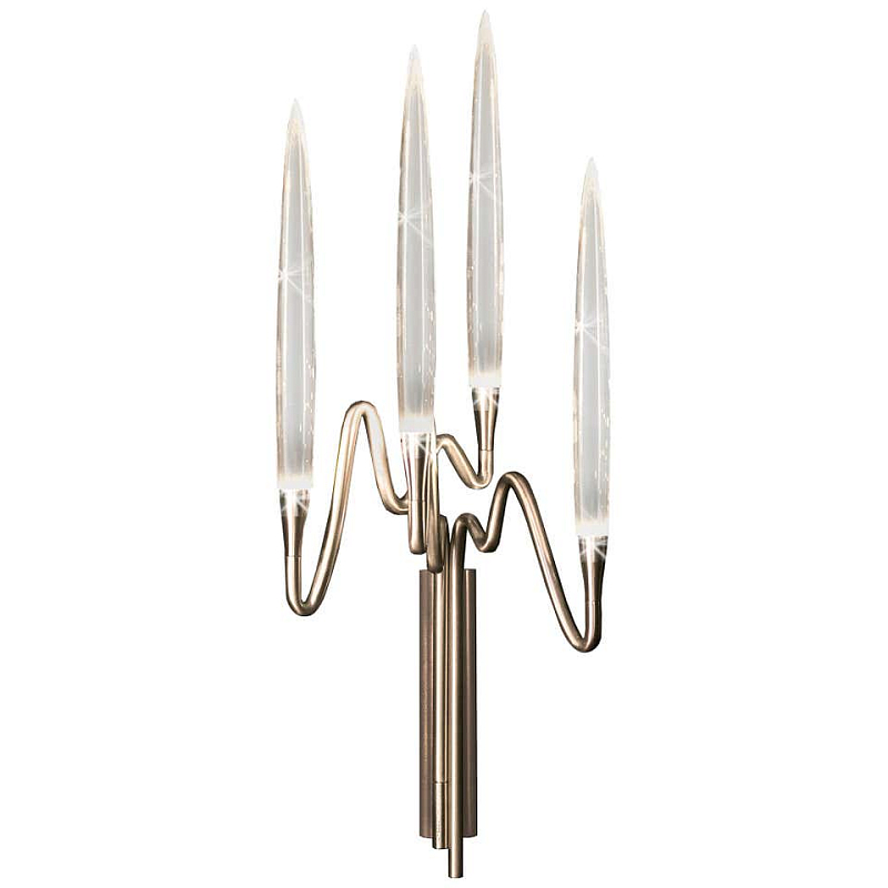 Бра Golden candle 3 Wall Sconce 4 лампы Прозрачный Золотой Бра Golden candle 3 Wall Sconce 4 лампы Прозрачный Золотой в Екатеринбурге | Loft Concept