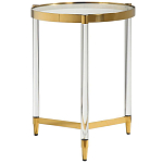 Золотой приставной столик с круглой стеклянной столешницей Weightless Table варинант исполнения - 1 | Loft Concept в Екатеринбурге