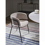 Стул полукруглый с каркасом из металла и мягким сиденьем и спинкой Soft Chenille варинант исполнения - 6 | Loft Concept в Екатеринбурге