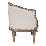 Кресло низкое с мягкой обивкой из льна на 4-х деревянных ножках Emile Armchair beige варинант исполнения - 1 | Loft Concept в Екатеринбурге