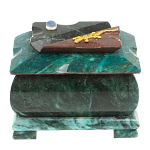 Шкатулка прямоугольная с зеркалом из натурального камня змеевик Stone Casket варинант исполнения - 2 | Loft Concept в Екатеринбурге