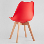 Стул с основой из пластика и мягким сиденьем Arvika Red варинант исполнения - 5 | Loft Concept в Екатеринбурге