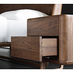 Прикроватный деревянный столик с 2-мя ящиками Moon Walnut Furniture варинант исполнения - 11 | Loft Concept в Екатеринбурге