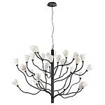 Люстра подвесная черного цвета с ветвями и белыми фарфоровыми цветами Floralis варинант исполнения - 10 | Loft Concept в Екатеринбурге