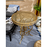 Столик приставной золотистый с орнаментом на столешнице Tanzania варинант исполнения - 5 | Loft Concept в Екатеринбурге